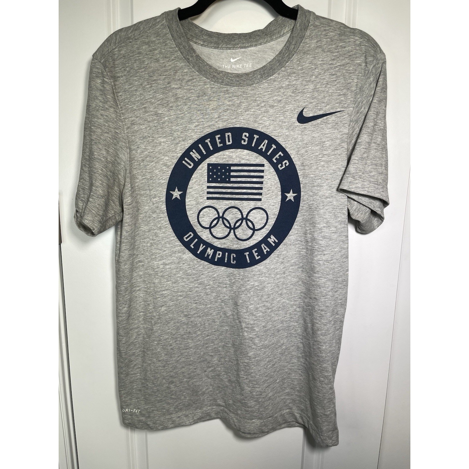 Team Usa Shirt Mens Small Gray Olympics Nike Dri Fit United States Olympic Team